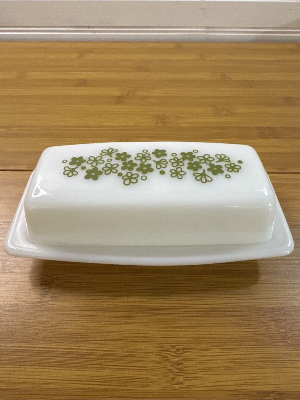 Pyrex Vintage Spring Blossom Crazy Daisy Butter Dish With Lid 1970s